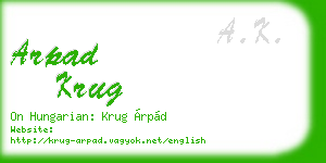 arpad krug business card